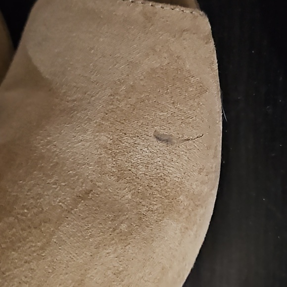 Tan Peep Toe Block Heels - Picture 6 of 6